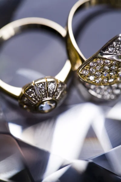 Diamonds - Gemstones - Rings — Stock Photo, Image