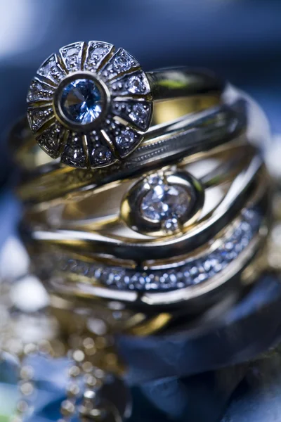 Anillos con diamantes — Foto de Stock