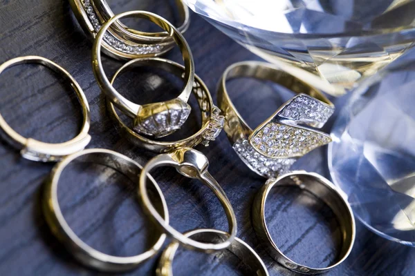 Diamanter - ädelstenar - ringar — Stockfoto