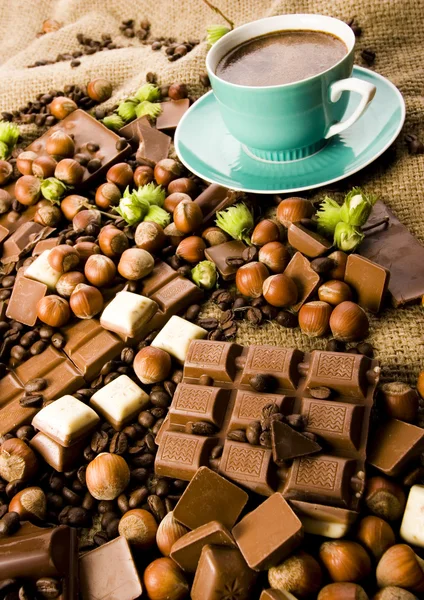 巧克力与咖啡 & 疯 — 图库照片