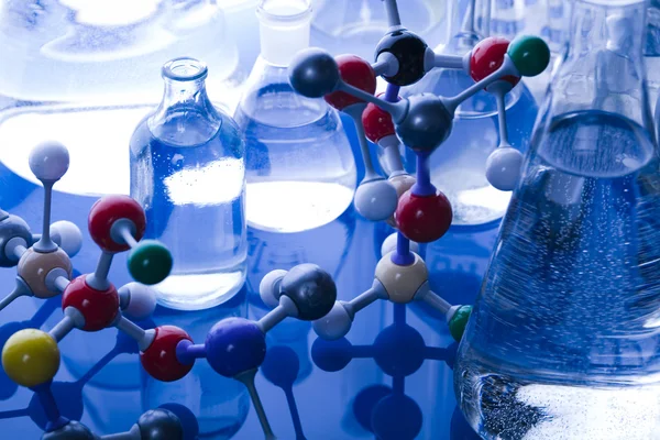 Molekuláris modell - atom & üveg — Stock Fotó