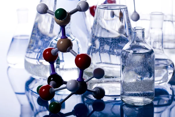Molekulares Modell - Atom & Glas — Stockfoto
