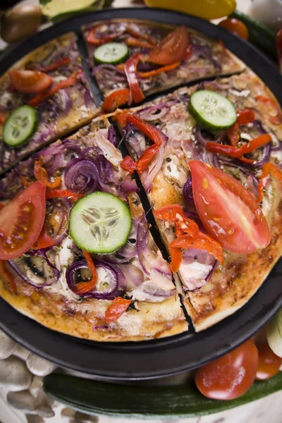 Pizza suprema in padella — Foto Stock