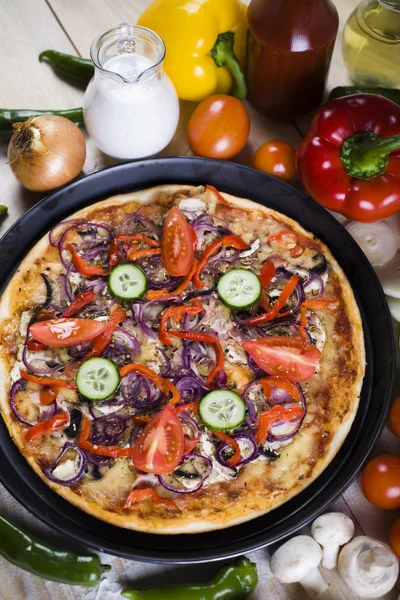 Pizza se zeleninou — Stock fotografie