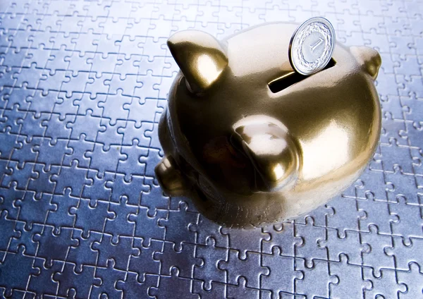 Gold piggy bank — Stock Photo, Image