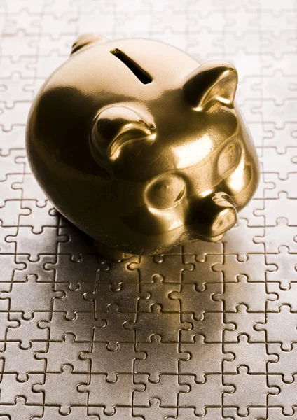 Gouden piggy bank — Stockfoto