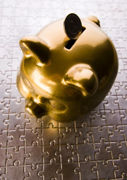 Gouden piggy bank — Stockfoto