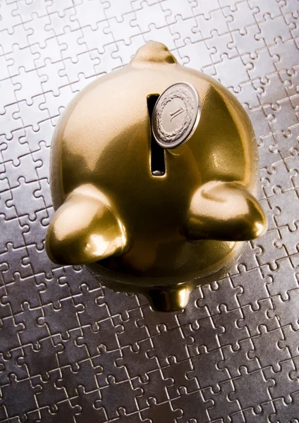 Gold piggy bank — Stock Photo, Image
