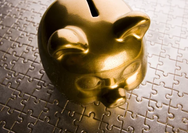 Gold piggy bank — Stock Photo, Image