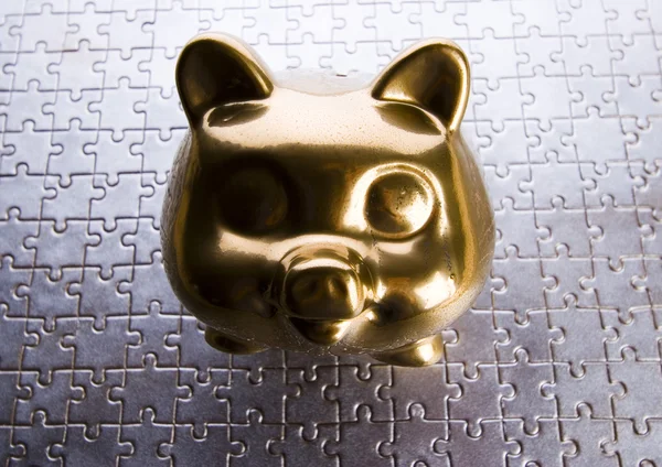 Sparschwein aus Gold — Stockfoto