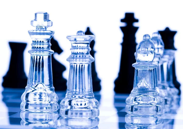 Skleněné šachy — Stock fotografie