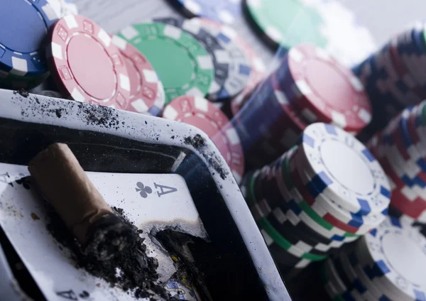 Casino objects and cigar — Stock Photo, Image