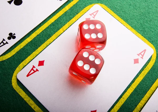Cards and dices — Stock Photo, Image
