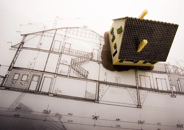 House plan blueprints — Stock Photo, Image