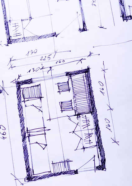 House plan blueprints — Stock Photo, Image