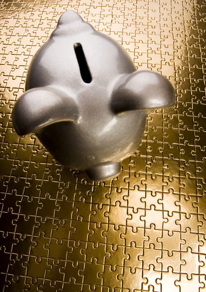 Zilveren piggy bank — Stockfoto