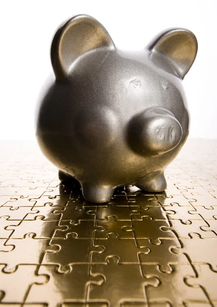 Zilveren piggy bank — Stockfoto