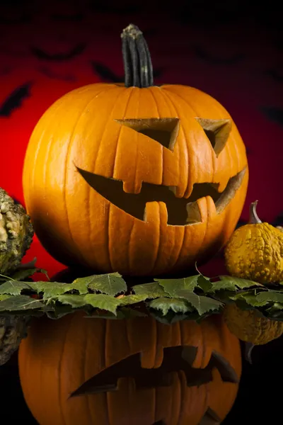 Funny face pumpkin, Halloween — Stock Photo, Image