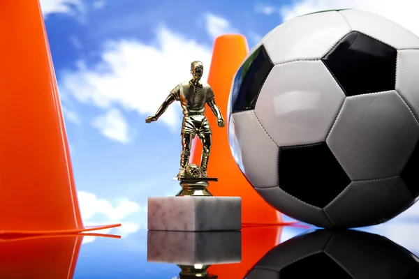 Figurine & Soccer ball — Stock Photo, Image