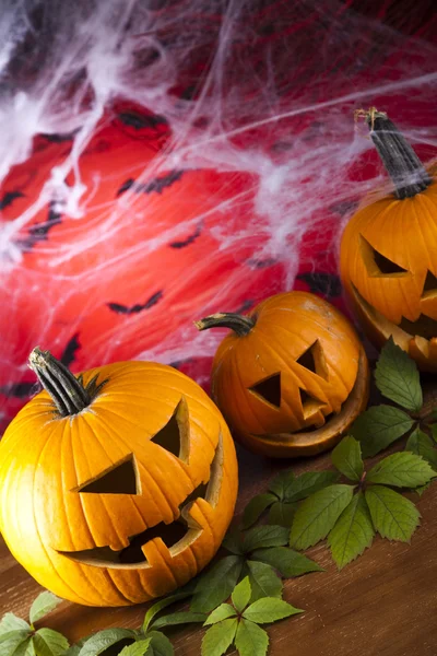 Jack spaventoso, zucca di Halloween e ragno — Foto Stock
