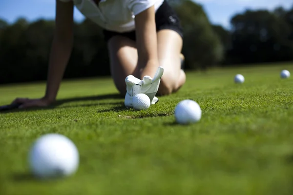 Thumbs up on golf — Stock Photo, Image