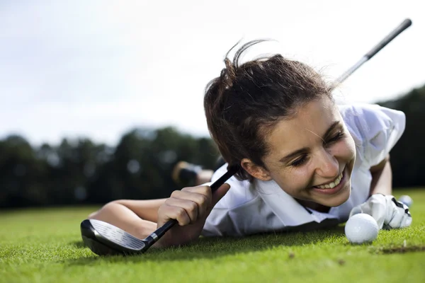 Thumbs up on golf — Stock Photo, Image