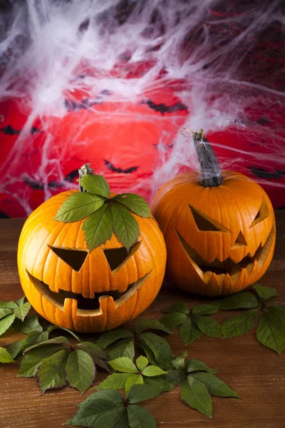 Scary Jack, calabaza de halloween y araña —  Fotos de Stock
