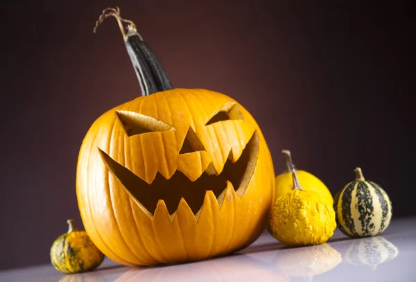 Funny face pumpkin, Halloween — Stock Photo, Image