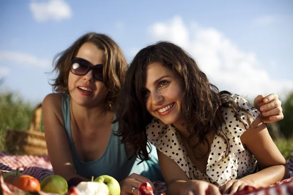 Girlfriends on picnic — Stock Photo, Image