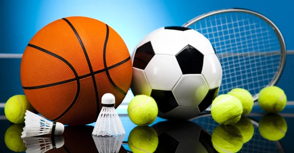 Sportowe, piłki, piłki i rzeczy — Zdjęcie stockowe