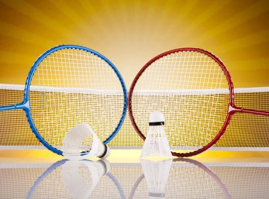 Badminton Raket üzerinde raketle