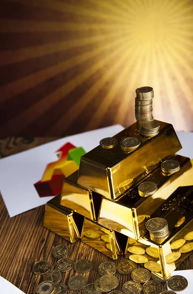 Pyramid, Gold Bars — Stock Photo, Image