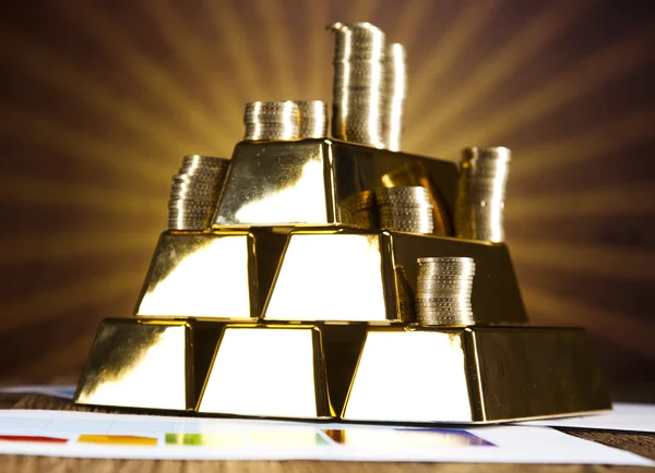 Pyramid, Gold Bars — Stock Photo, Image