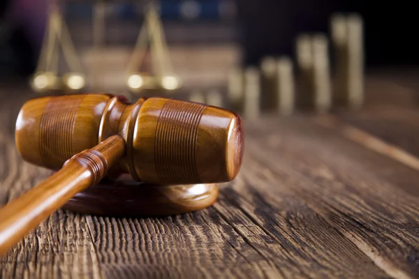Judges wooden gavel, law — Stock Photo, Image