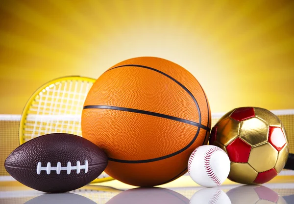 Sport equipment and balls — Stock Photo, Image