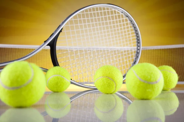 Tennis Ball & Racket — Stock Photo, Image