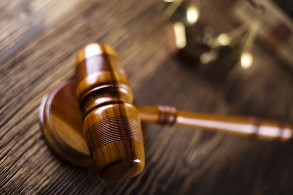 Judges wooden gavel, law — Stock Photo, Image