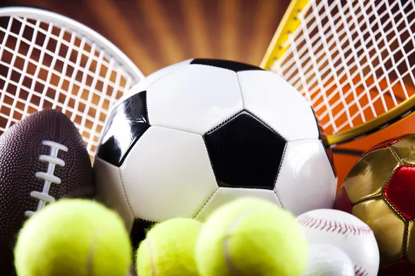 Attrezzature sportive e palle — Foto Stock