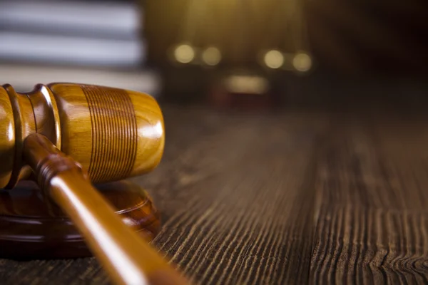 Juízes martelo de madeira, lei — Fotografia de Stock