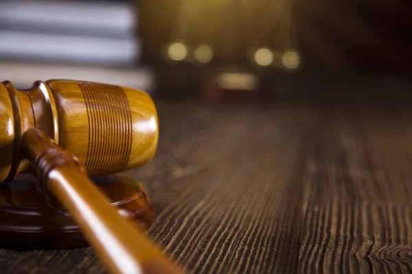 Judges wooden gavel, law — Stock Photo, Image