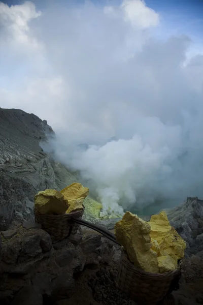 Baskets of sulfur — Stock Photo, Image