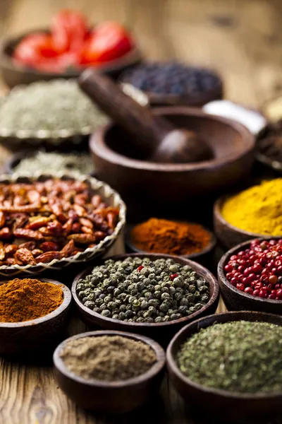 Spices on bowls — Stock Photo, Image