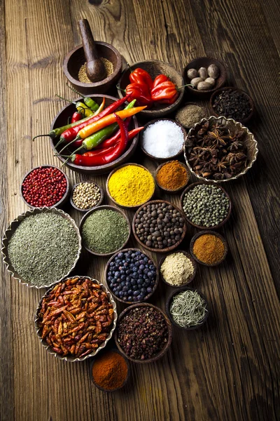 Spices on bowls — 图库照片