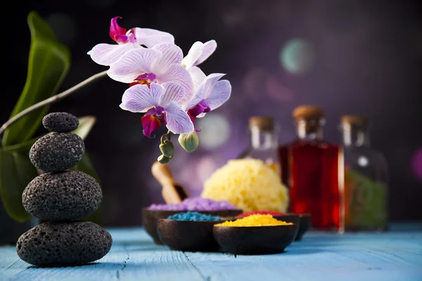 Orquídeas, produtos orgânicos, Spa — Fotografia de Stock