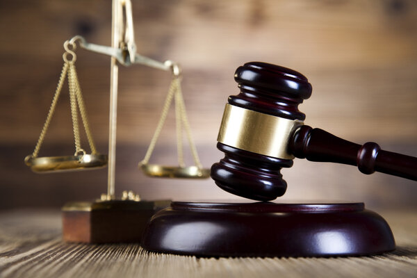 Justice scale and gavel