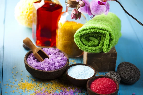 Sel de bain naturel, produits biologiques, Spa — Photo