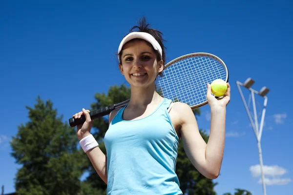 Joueur de tennis avec raquette — Photo