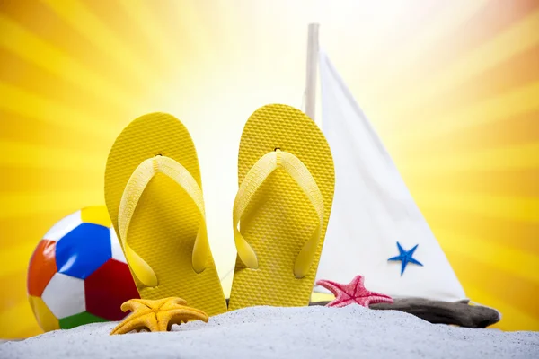 Toys and flip flops — Stock Photo, Image