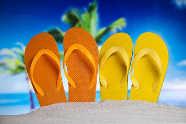 Färgglada flip flops — Stockfoto