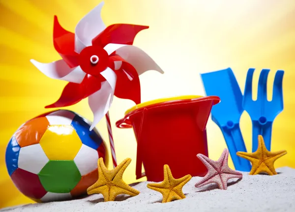 Plast leksaker med starfishes — Stockfoto